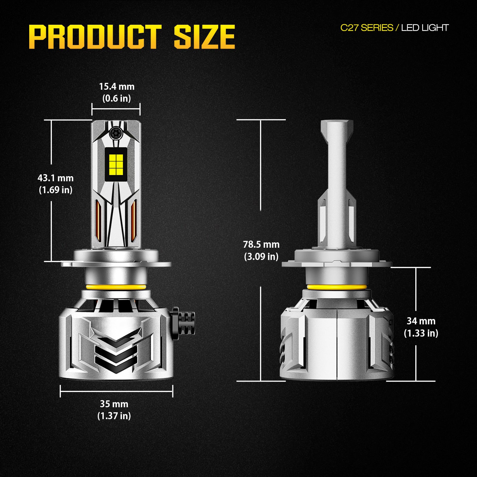 NOEIFEVO H7 LED Reflektor, 60 000 Lumenów, 240W, 6500K Biały, IP68 Wodoodporny, 100 000 Godzin Żywotności, Światło Drogi Krótkiej i Długiej