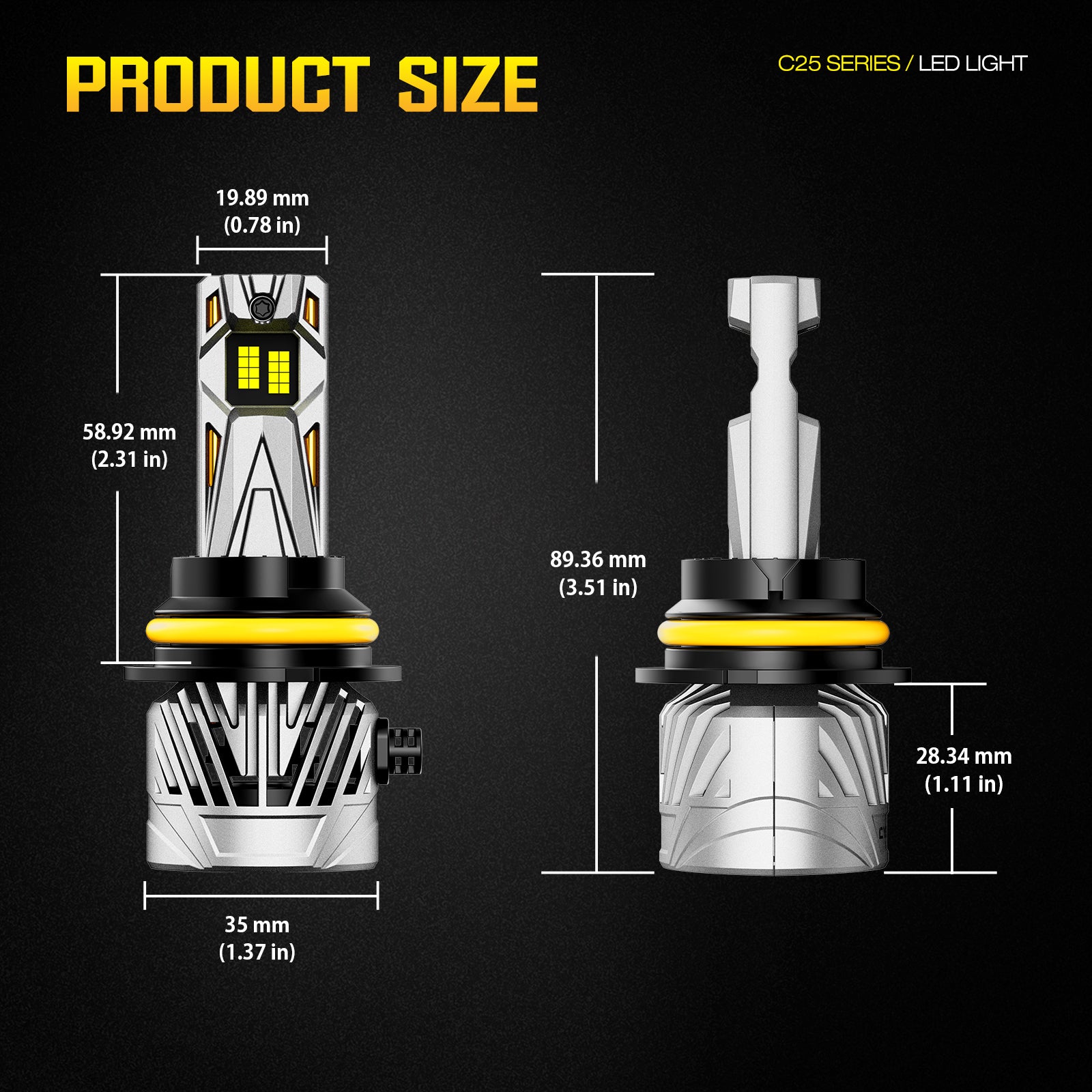 NOEIFEVO 9004 Lâmpada de Farol de Carro, 30.000 Lúmens, 130W, 6500K Branco, IP68 à Prova d'Água, 100.000 Horas de Vida Útil, Função de Luz Baixa e Alta