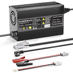 Noeifevo 14.6V 20A LiFePO4 batterijlader voor 12V 12.8V LiFePO4 lithium-batterij, 0V BMS-activering, automatische uitschakeling, behuizing van aluminiumlegering