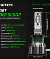 FATEEYE H7 LED-forlygtesæt 10000LM 50W fjern-/nærlys 6500K hvid halogen (2 stk.)