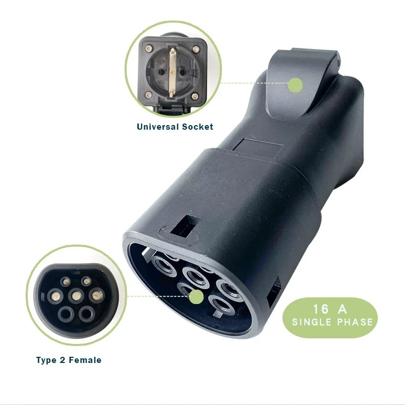 Noeifevo electric vehicle discharge adapter 16A Type 2 socket to