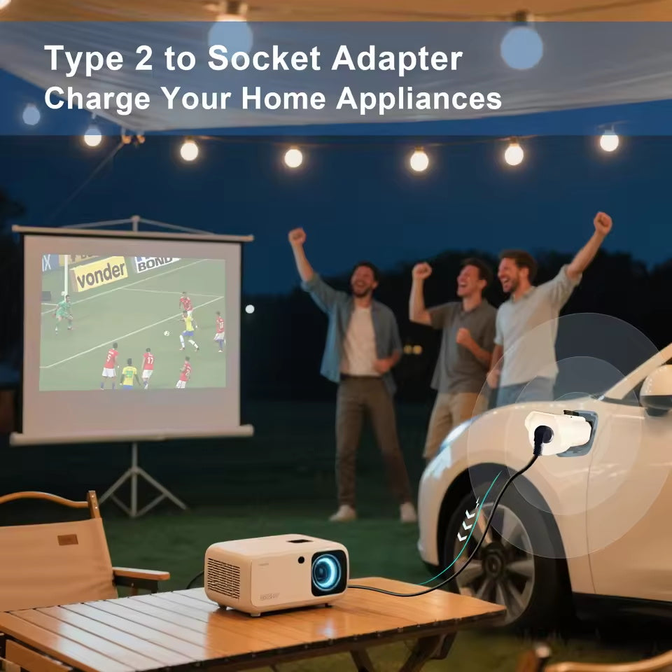 NOEIFEVO Typ 2 V2L-vybíjecí adaptér, 16A vybíjecí zásuvka pro elektromobily do venkovního použití, kompatibilní s Jaecoo 7 PHEV/Geely EX5/Renault/Nammi