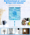 Mobiele airconditioner 4-in-1, energiezuinige mini-luchtkoeler met grote watertank (1200 ml), 3-traps verdampingskoeling, 7-kleuren LED, timer en laag geluidsniveau voor thuiswerken en slaapkamer