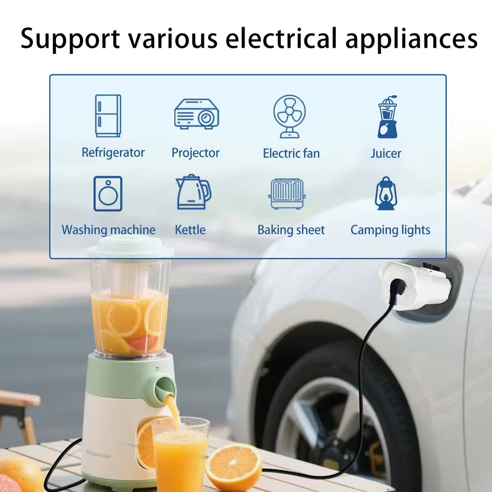 NOEIFEVO Typ 2 V2L-vybíjecí adaptér, 16A vybíjecí zásuvka pro elektromobily do venkovního použití, kompatibilní s Jaecoo 7 PHEV/Geely EX5/Renault/Nammi