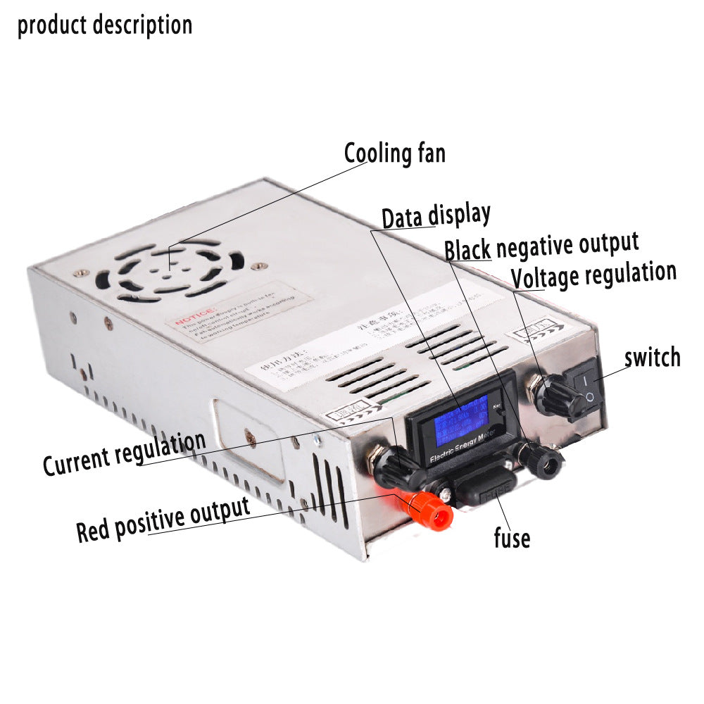 NOEIFEVO con rango de voltaje y corriente ajustables de 0 a 100 V y 1 a 7 A  batería de Cargador   , compatible con baterías de litio, LiFePO4 y plomo-ácido de 3,7 V, 6 V y 12 V