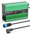 NOEIFEVO 33.6V  2A 3A 4A 5A Lithium-oplader til 8S 29.6V Li-Ion Lipo-batterier, Køleventilator, Automatisk Afbrydelse (GRØN)