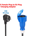 Adaptador de carga EV, de enchufe industrial CEE 32A azul a enchufe Schuko para electrodomésticos, para cargadores EV de 7kW 32A.