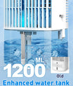 Mobiele airconditioner 4-in-1, energiezuinige mini-luchtkoeler met grote watertank (1200 ml), 3-traps verdampingskoeling, 7-kleuren LED, timer en laag geluidsniveau voor thuiswerken en slaapkamer