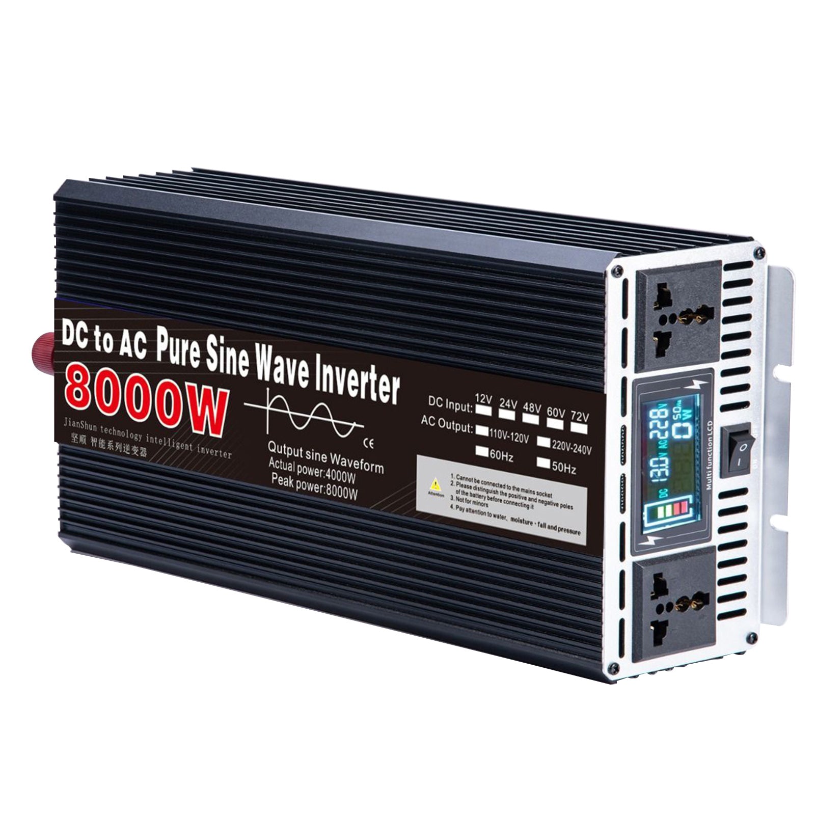 4000W-10000W Peak Voltage Converter Inverter 12V/24V to AC 220V Inverter