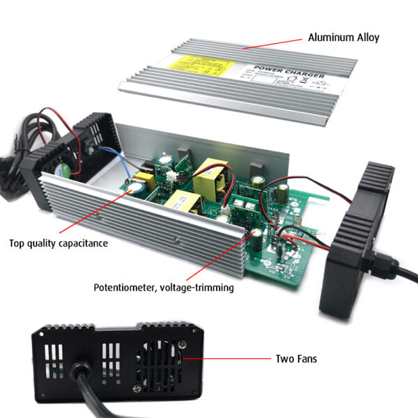 NOEIFEVO 58.4V 8A Lifepo4 bateria  de Carregador  para bateria Lifepo4 16S 48V (51.2V)
​