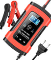 12V 6A Ładowarka do akumulatora samochodowego-motocyklowego, inteligentna wielofunkcyjna ładowarka do akumulatorów z detekcją temperatury dla akumulatorów kwasowo-ołowiowych AGM, żelowych i cyklicznych głębokiego roz