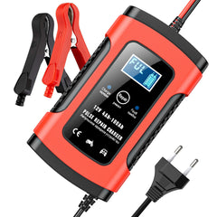 12V 6A Ładowarka do akumulatora samochodowego-motocyklowego, inteligentna wielofunkcyjna ładowarka do akumulatorów z detekcją temperatury dla akumulatorów kwasowo-ołowiowych AGM, żelowych i cyklicznych głębokiego roz