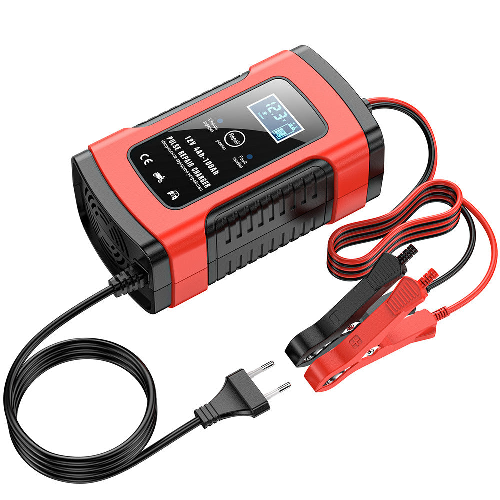 12V 6A Ładowarka do akumulatora samochodowego-motocyklowego, inteligentna wielofunkcyjna ładowarka do akumulatorów z detekcją temperatury dla akumulatorów kwasowo-ołowiowych AGM, żelowych i cyklicznych głębokiego roz