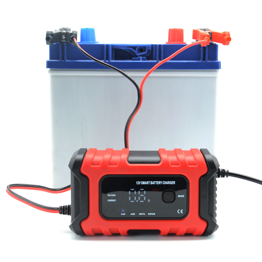 NOEIFEVO 6A Autobatterijoplader, 12V Slim Volledig Automatische Auto Batterijoplader met Temperatuurcompensatie voor Auto's, Vrachtwagens, Motoren, Grasmaaiers, Boten en Maritieme Batterijen