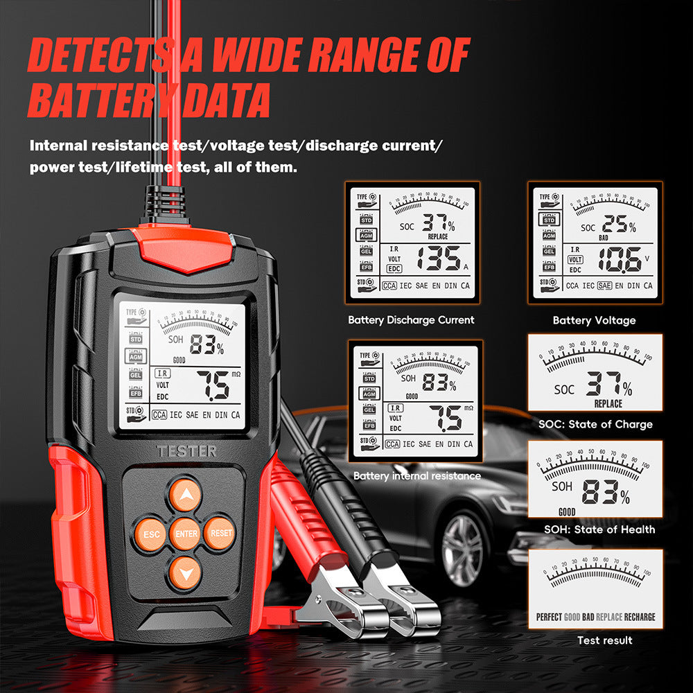 NOEIFEVO 12V 24V Autobatterietester & Generatorprüfer – Digitaler Lasttester für PKW, LKW, ATV & Boote – CCA Autobatterie-Analyzer & Ladekurbelsystemtester