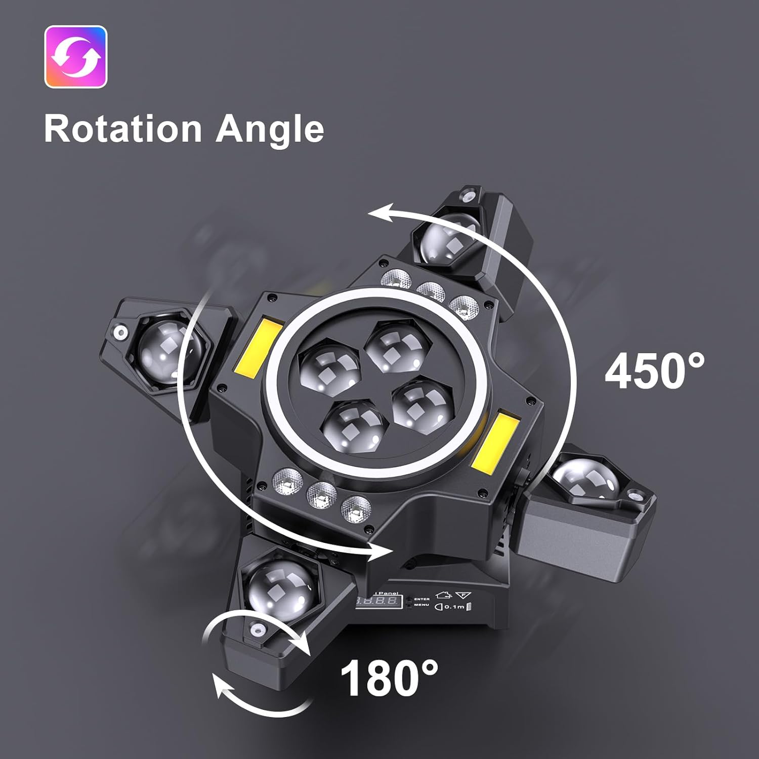 120W Bühnenlicht 4-in-1 RGBW Moving Head Lichteffekt Laserlicht Scheinwerfer Partylicht mit Fernbedienung für Disco, DJ, Bar, Geburtstagsfeier
