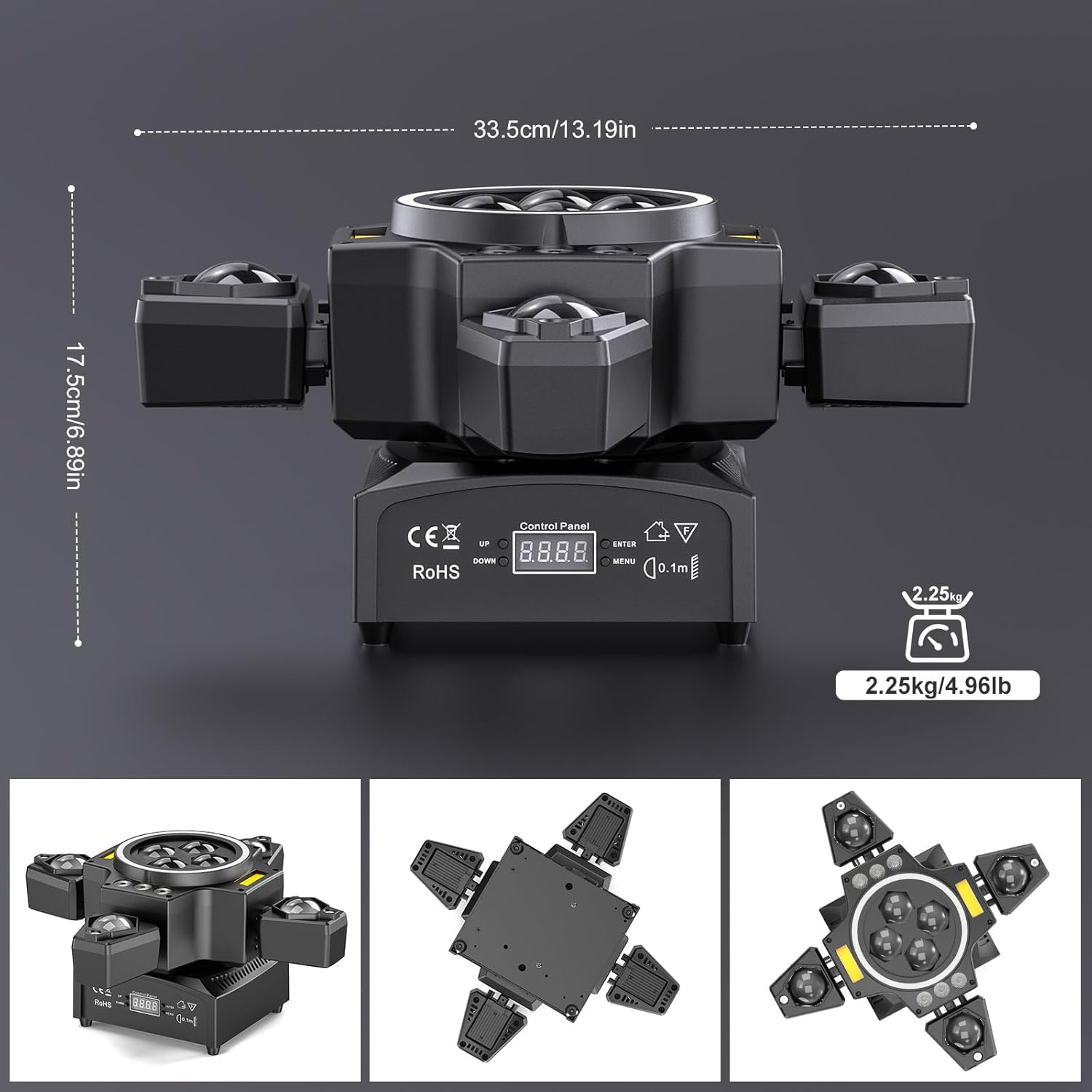 120W Bühnenlicht 4-in-1 RGBW Moving Head Lichteffekt Laserlicht Scheinwerfer Partylicht mit Fernbedienung für Disco, DJ, Bar, Geburtstagsfeier