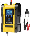 Cargador de batería para coche y motocicleta de 12V 6A / 24V 3A, cargador inteligente multifunción de reparación con detección de temperatura para baterías de plomo-ácido, AGM, gel, de ciclo profundo, de litio y LiFePO4