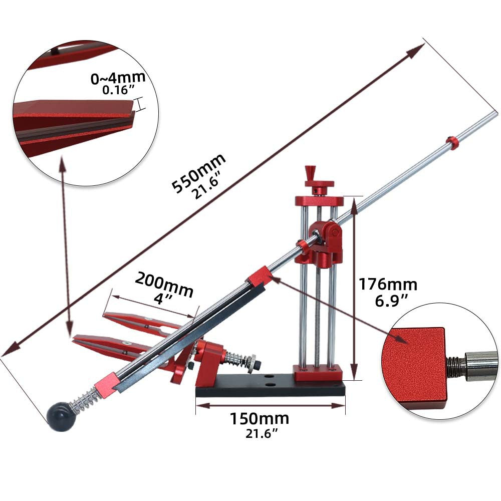 NOEIFEVO 360° Rotationsbar Flip-System för knivar med fast vinkel - Professionellt knivslipset med slipstenar - Verktyg för att hålla slipmaterial