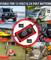 NOEIFEVO 10A Autobatterieladegerät, 12 V/24 V, intelligent, vollautomatisch, mit Aufbereitungsmodus für Autos, LKWs, Motorräder, Rasenmäher, Boote und Schiffsbatterien