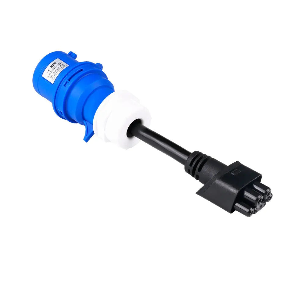 CEE32A 1-Phasen-Blau-Stromadapter, kompatibel mit Tesla Model X, S, Y und Gen 2 EV-Ladegerät