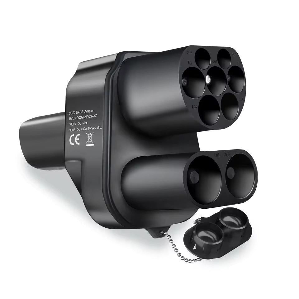 NOEIFEVO CCS2 ja Tyyppi 2 Tesla NACS EV-latausadapteri, AC 32A DC 400A, yhteensopiva Tesla Model 3/X/Y kanssa, valmistettu Yhdysvalloissa, CCS2-yhdistelmäadapteri, tukee CCS2- ja Tyyppi 2-latureita