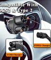NOEIFEVO CCS2 ja Tyyppi 2 Tesla NACS EV-latausadapteri, AC 32A DC 400A, yhteensopiva Tesla Model 3/X/Y kanssa, valmistettu Yhdysvalloissa, CCS2-yhdistelmäadapteri, tukee CCS2- ja Tyyppi 2-latureita