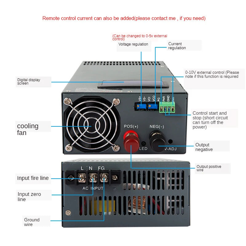 NOEIFEVO 90V 80V 60V 48V 36V 30V 15V, carica batteria universale con tensione e corrente regolabili, adatta per tutti i tipi di batterie al litio, LiPO, LiFePO4 e piombo.