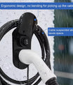 EV-seinäteline varkaussuojalla tyyppi 1 / tyyppi 2 latausliittimille – kaapelipidike, lukittava, 25 kg kantavuus