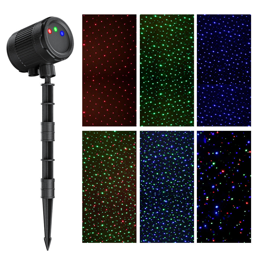 RGB-Laser-Ambientebeleuchtung für Garten & Rasen, Rot-Grün-Blaue Partybeleuchtung für Weihnachten & Halloween
