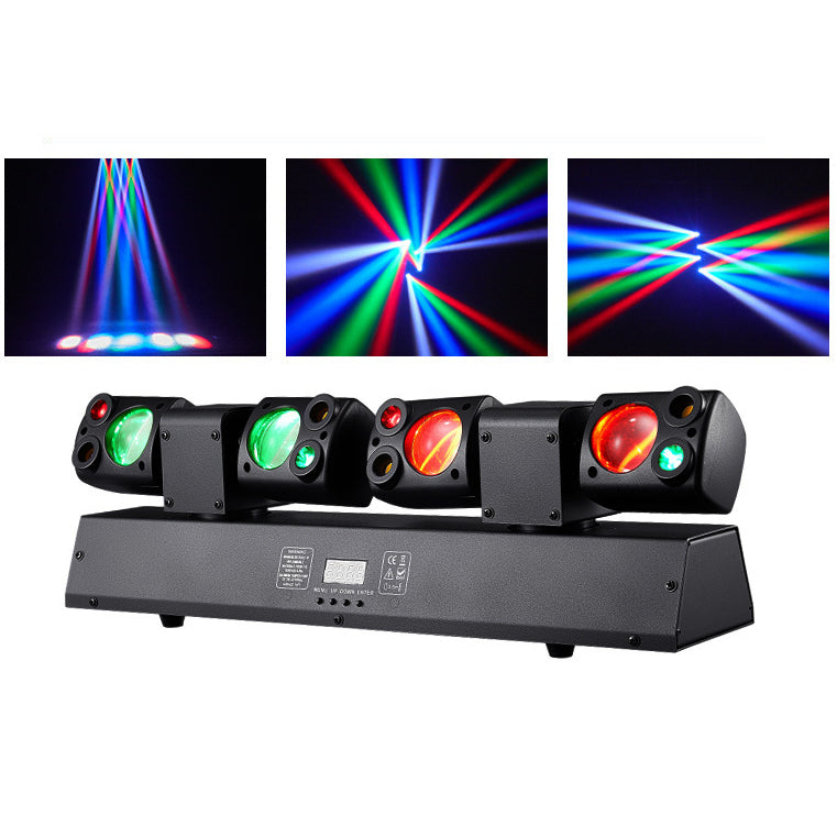 80W Disco Party Lichtanlage, RGBW LED Moving Head Scheinwerfer mit zwei beweglichen Köpfen, Fernbedienung, DMX512-DJ-Equipment, Bühnenbeleuchtung für Events, Clubs und Weihnachten