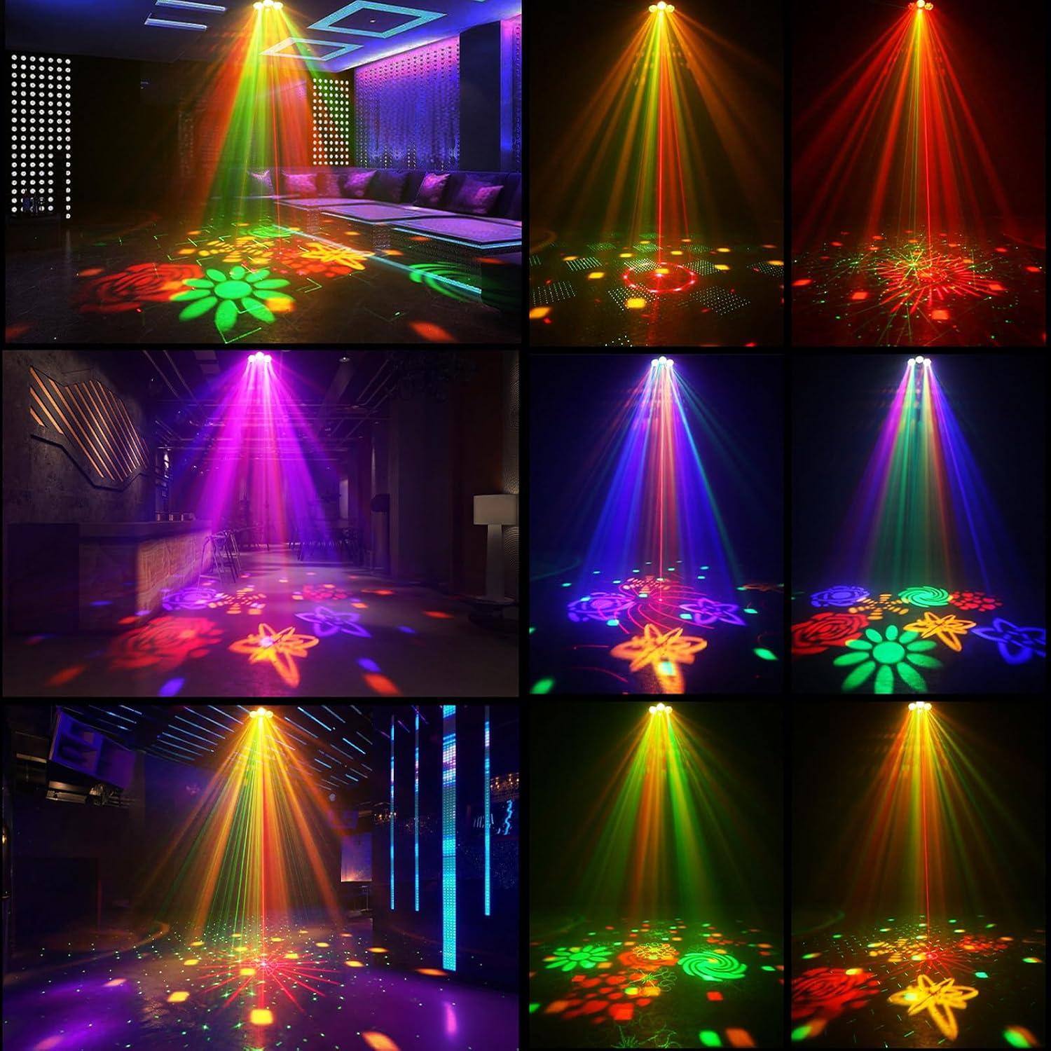DJ Disco Partybeleuchtung, RGBW 4-in-1 Spezialeffekt-Muster-Laserlicht mit DMX512-Soundsteuerung, Bühnenbeleuchtung für DJ-Clubs, Partys, KTV, Bars, Veranstaltungen, Shows und Festivalpartys