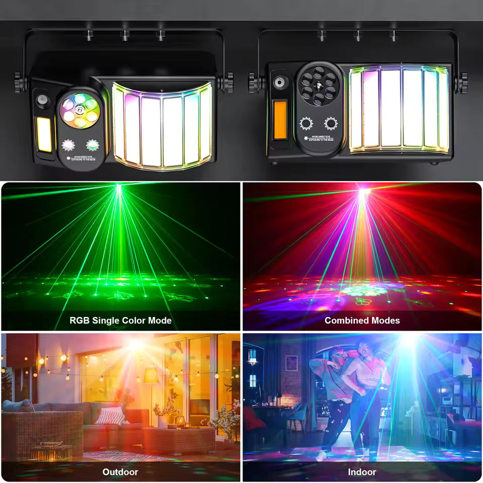 40W LED Partylicht, Bee's Eye 5-in-1-Effektlicht, RGB-Stroboskoplichtprojektor mit verschiedenen Mustern für Bühnenbeleuchtung für DJs, Discos, Partys und Hochzeiten
