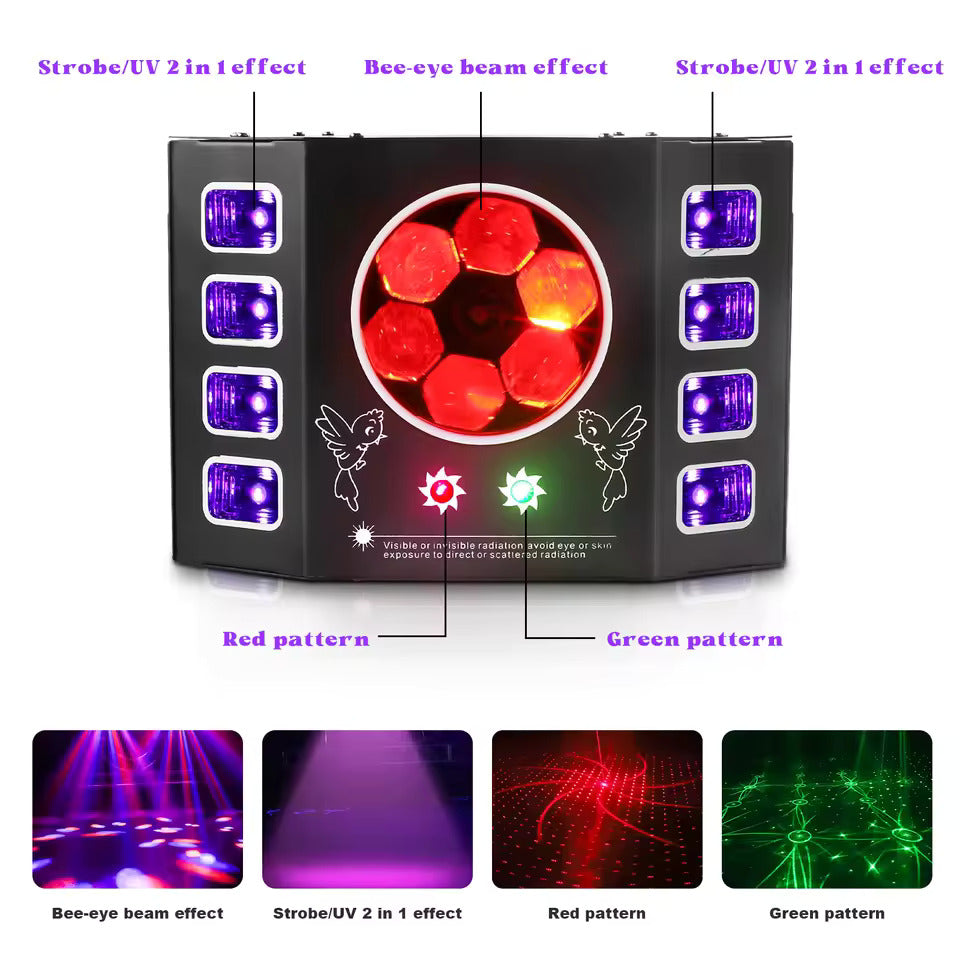 100W Bienenauge Stroboskop Bühnenstrahler 4-in-1 RGBW LED Effektlicht DMX512 DJ-Lichteffekt für Disco Party  Konzert Nachtclub
