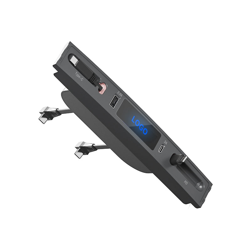 Schnellladegerät für Mittelkonsole – USB-C Lade-Dock & USB Splitter Hub, Kompatibel mit Tesla M3/Y (Highland 2024–2025 & Standard 2021–2024), intelligenter Adapter mit Strom-Verlängerungskabel
