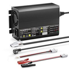 NOEIFEVO 58,4 V 10A LiFePO4 Carregador de bateria para 51,2 V (48 V) Bateria de lítio 16S para carrinhos de golfe, RVs e motores elétricos de pesca