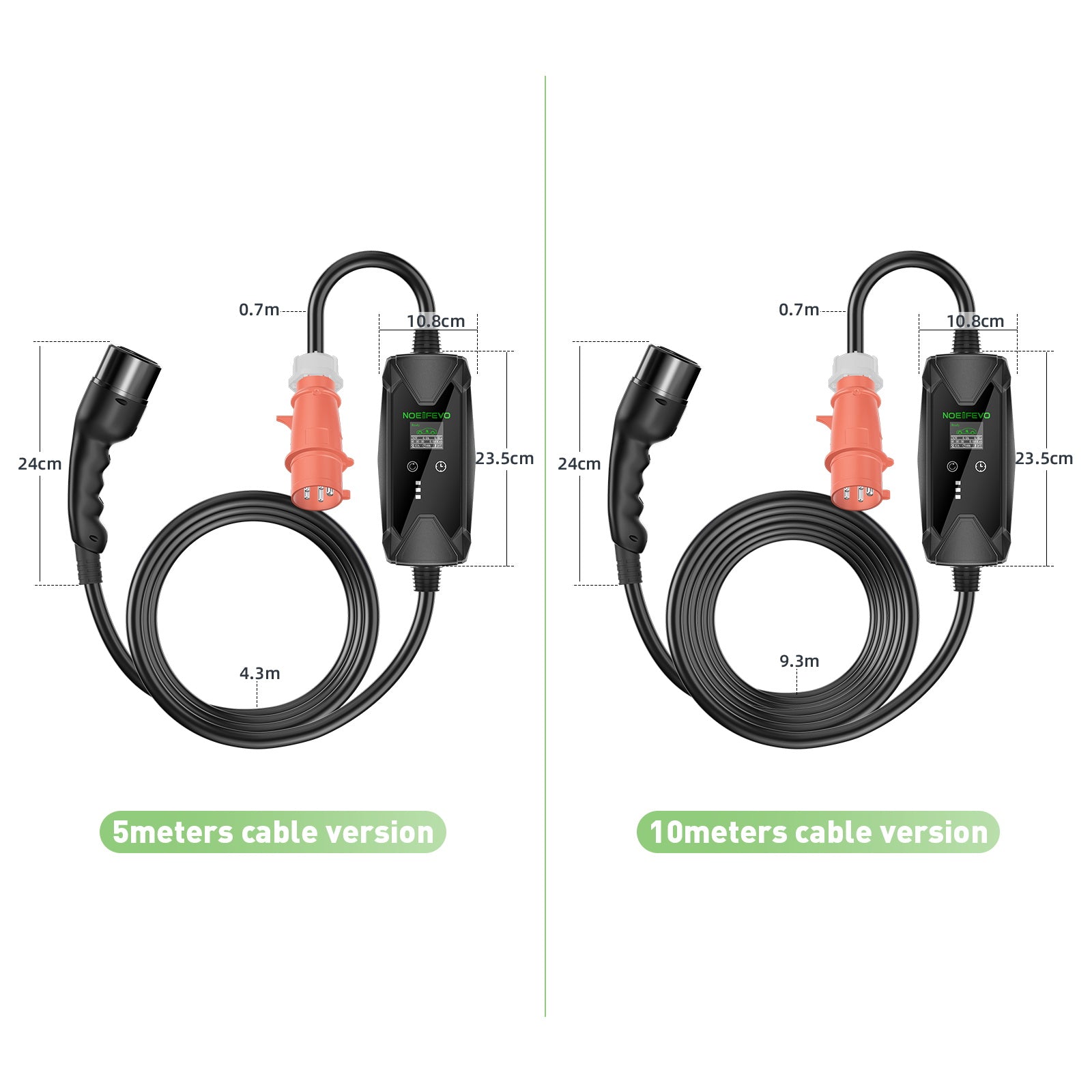 22KW 32A 3 Phase Typ 2 Starkstrom Schnellladekabel Mobile EV Wallbox, 5Meter Kabel