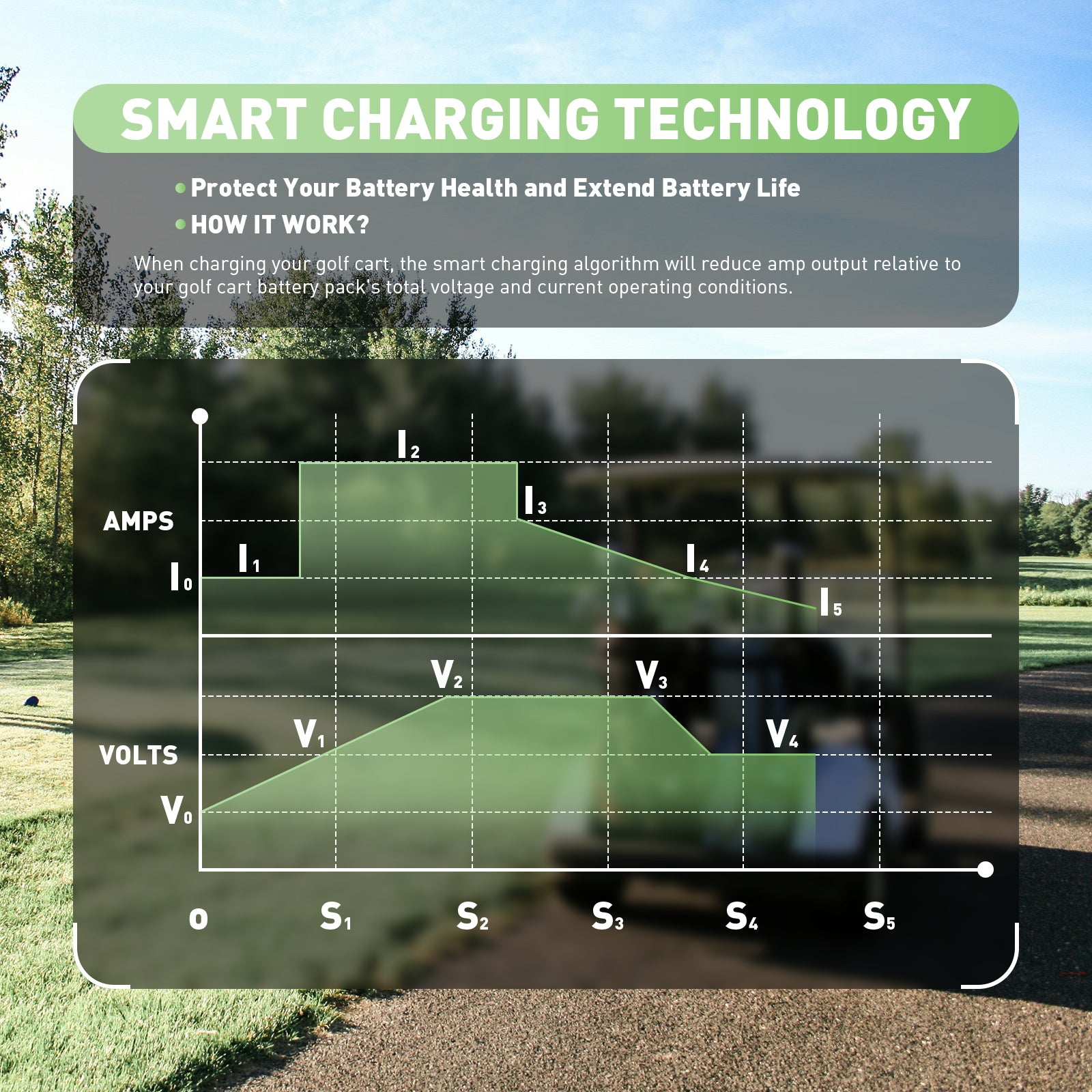 NOEIFEVO 36V 25A golfvagnsbatteriladdare med EZGO TXT D-kontakt för blybatterier, AGM, gel