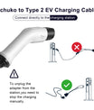 Adaptador tipo 2 para Schuko, ficha de carregamento tipo 2 de 16A 1 fase para tomada doméstica europeia